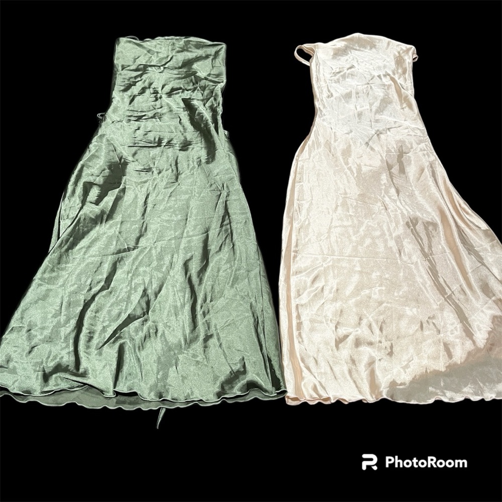 SOLD✨ SLIP DRESS BUNDLE champagne pink/ sage green dress for sleepwear